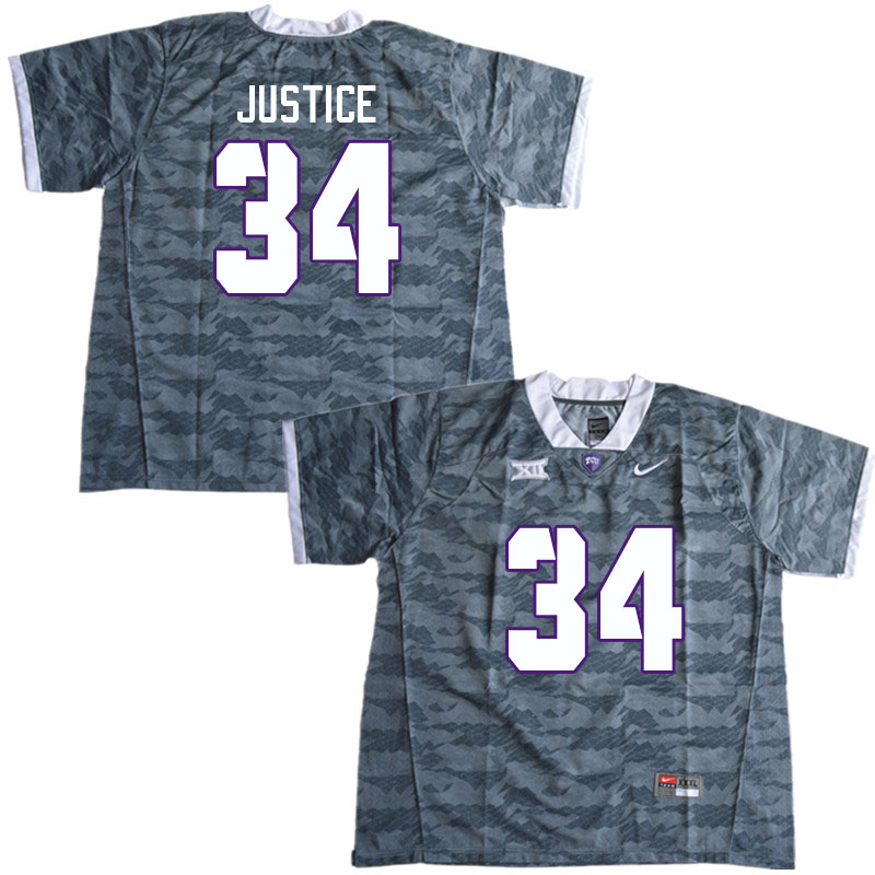 Men #34 JR Justice TCU Horned Frogs College Football Jerseys Sale-Gray - Click Image to Close